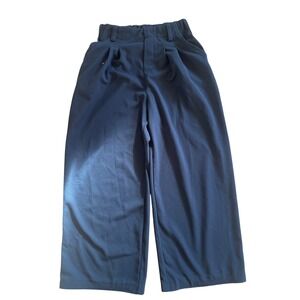 Halara Black Wide Leg Pleated Trouser Pant Womens XS Office Comfort Stretch